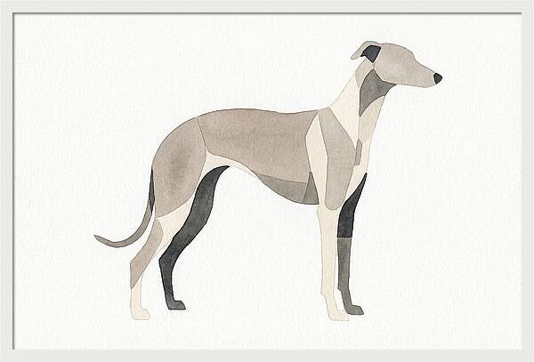 Greyhound Silhouette In Watercolor