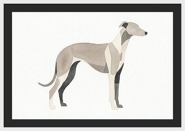 Greyhound Silhouette In Watercolor