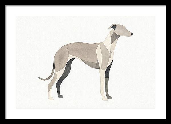 Greyhound Silhouette In Watercolor