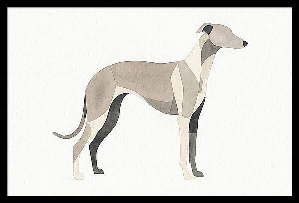 Greyhound Silhouette In Watercolor