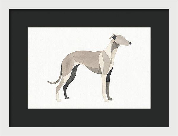 Greyhound Silhouette In Watercolor