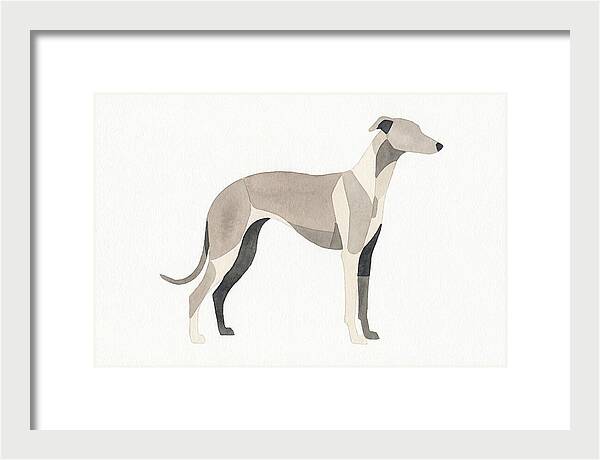 Greyhound Silhouette In Watercolor