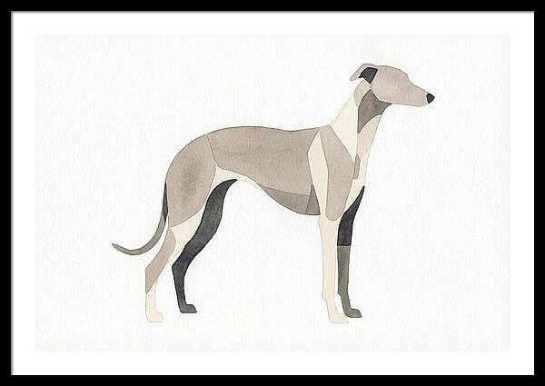 Greyhound Silhouette In Watercolor