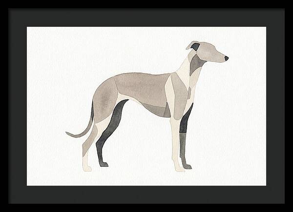 Greyhound Silhouette In Watercolor