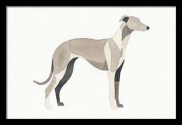 Greyhound Silhouette In Watercolor