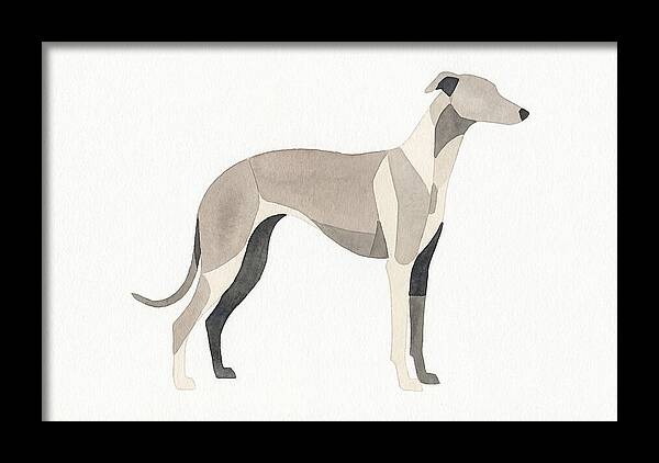 Greyhound Silhouette In Watercolor