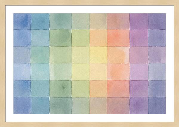 Grid Of Watercolor Squares