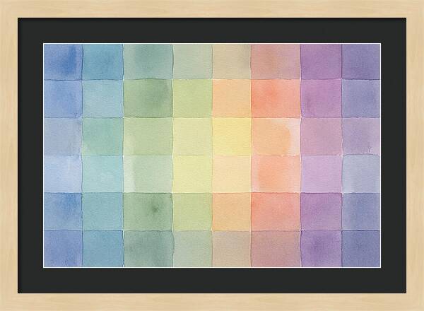 Grid Of Watercolor Squares