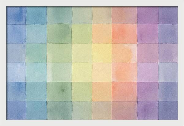Grid Of Watercolor Squares