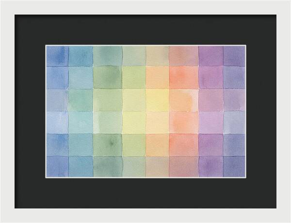 Grid Of Watercolor Squares