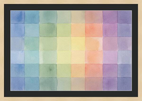 Grid Of Watercolor Squares
