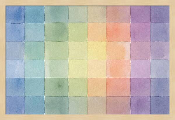 Grid Of Watercolor Squares