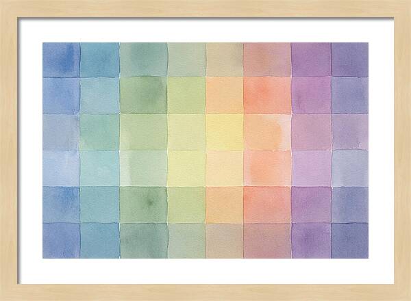 Grid Of Watercolor Squares