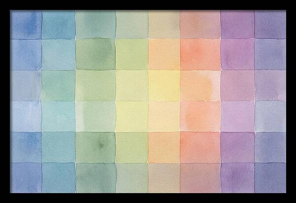 Grid Of Watercolor Squares