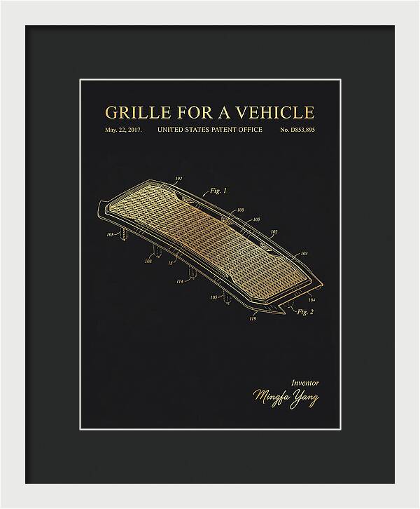 Grille For A Vehicle Gold Patent Usd853895s1