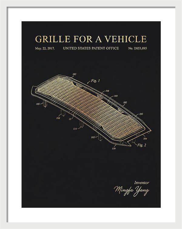 Grille For A Vehicle Gold Patent Usd853895s1