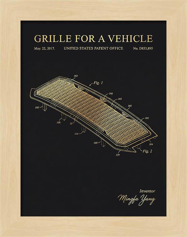 Grille For A Vehicle Gold Patent Usd853895s1