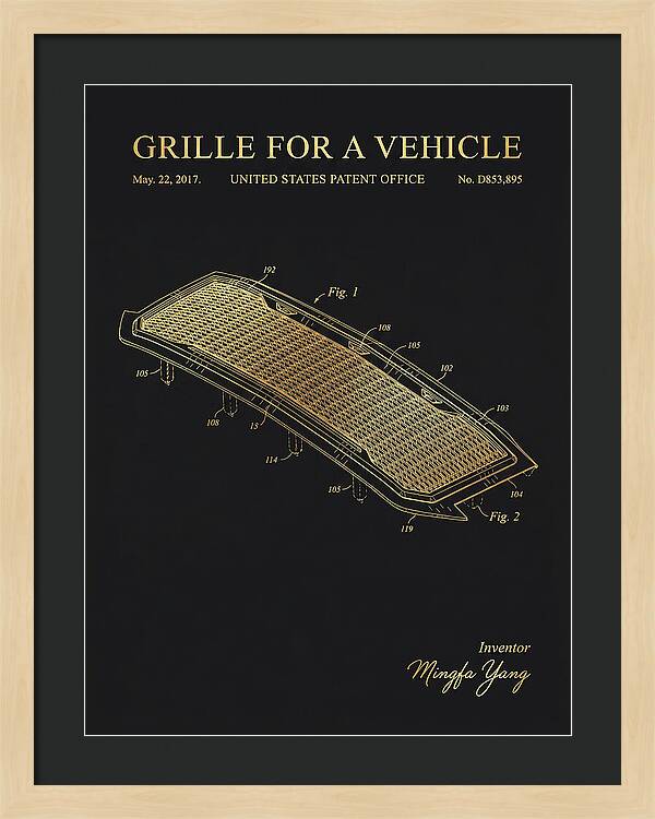 Grille For A Vehicle Gold Patent Usd853895s1
