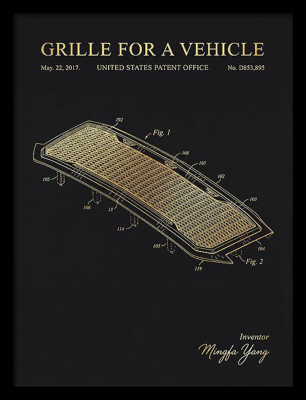 Grille For A Vehicle Gold Patent Usd853895s1