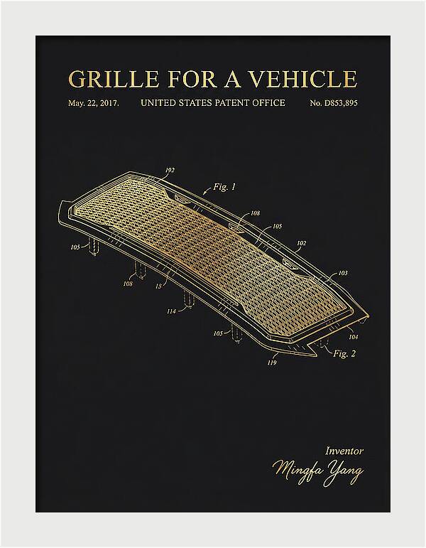 Grille For A Vehicle Gold Patent Usd853895s1