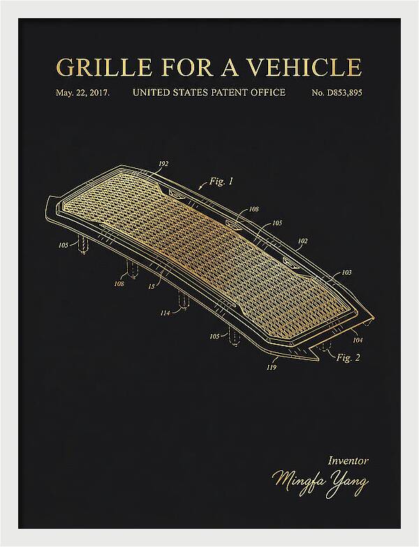 Grille For A Vehicle Gold Patent Usd853895s1