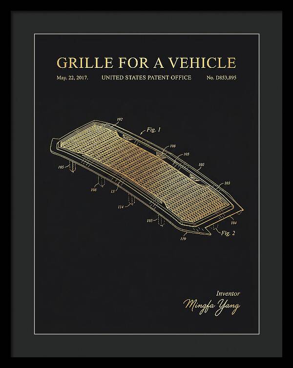 Grille For A Vehicle Gold Patent Usd853895s1