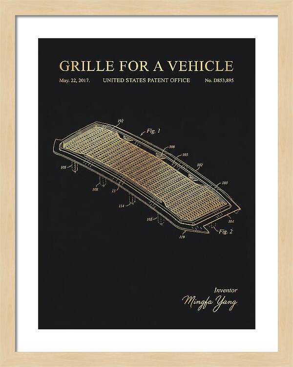 Grille For A Vehicle Gold Patent Usd853895s1