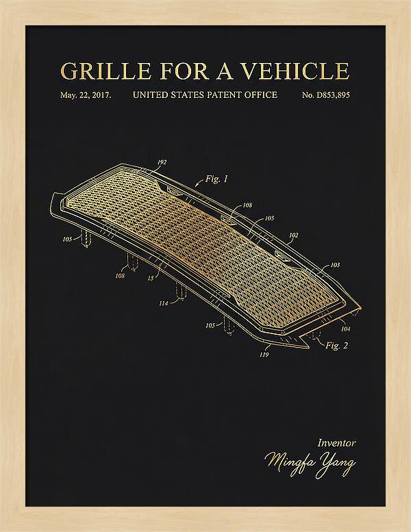 Grille For A Vehicle Gold Patent Usd853895s1
