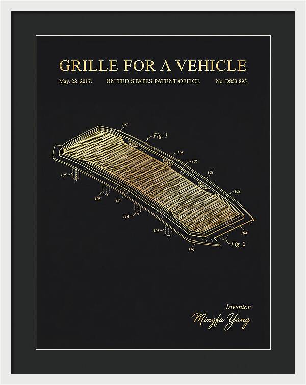 Grille For A Vehicle Gold Patent Usd853895s1