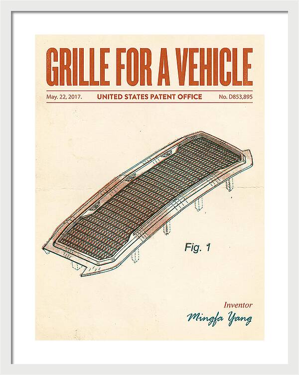 Grille For A Vehicle Retro Patent Usd853895s1