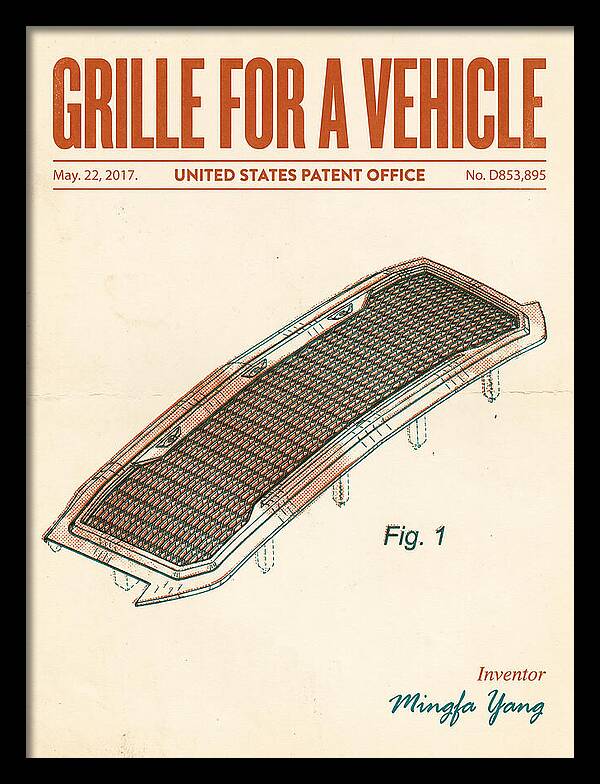 Grille For A Vehicle Retro Patent Usd853895s1