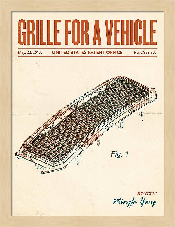 Grille For A Vehicle Retro Patent Usd853895s1