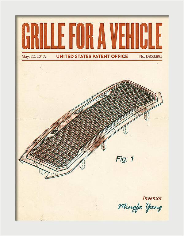 Grille For A Vehicle Retro Patent Usd853895s1