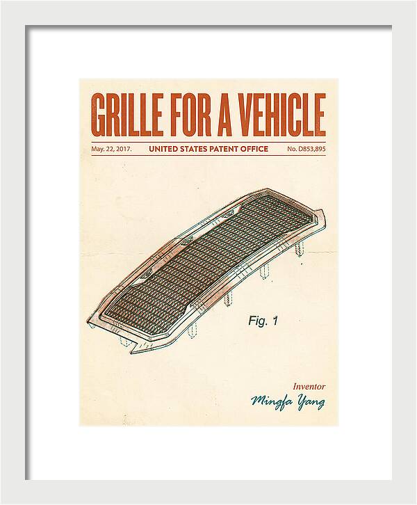 Grille For A Vehicle Retro Patent Usd853895s1
