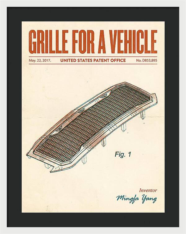 Grille For A Vehicle Retro Patent Usd853895s1
