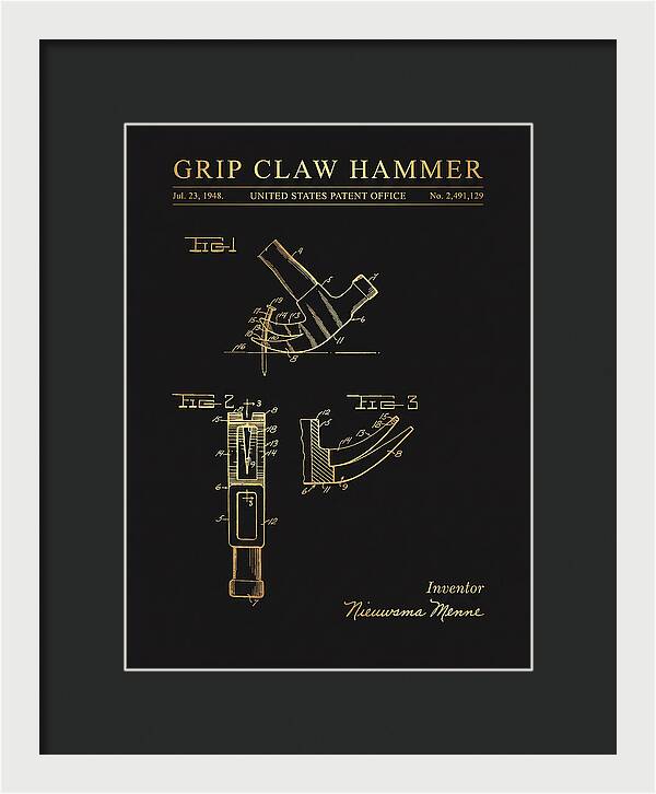 Grip Claw Hammer Gold Patent Us2491129a