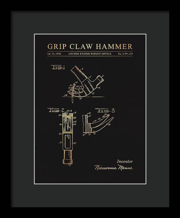 Grip Claw Hammer Gold Patent Us2491129a