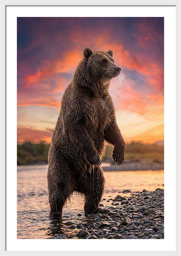 Grizzly Bear At Sunset