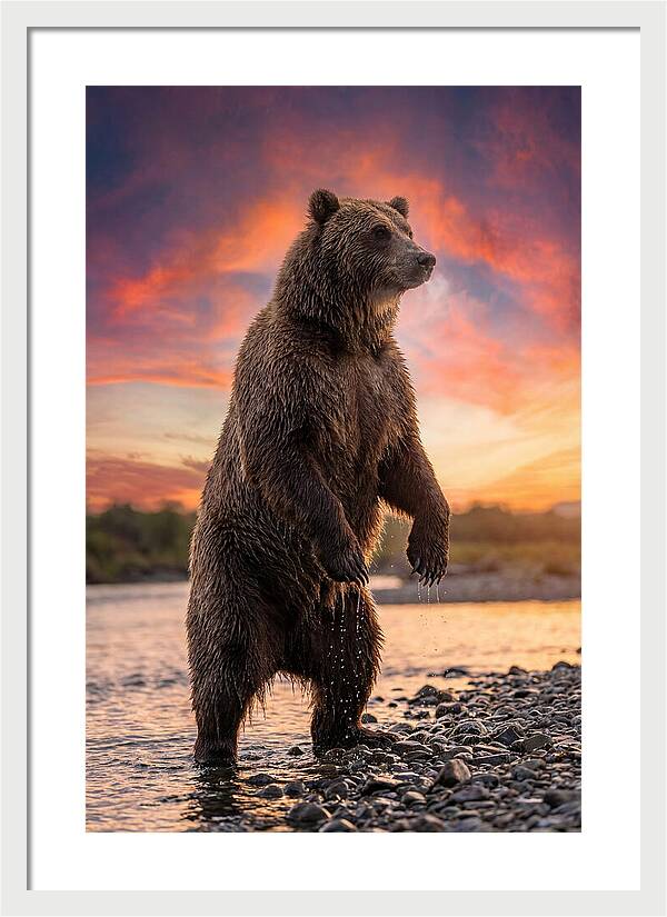 Grizzly Bear At Sunset