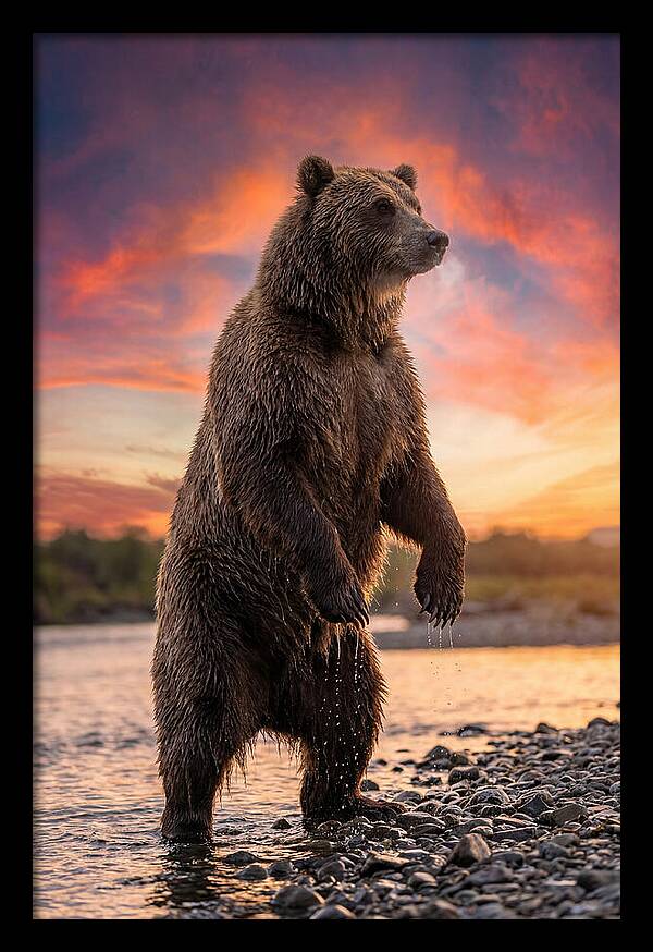 Grizzly Bear At Sunset