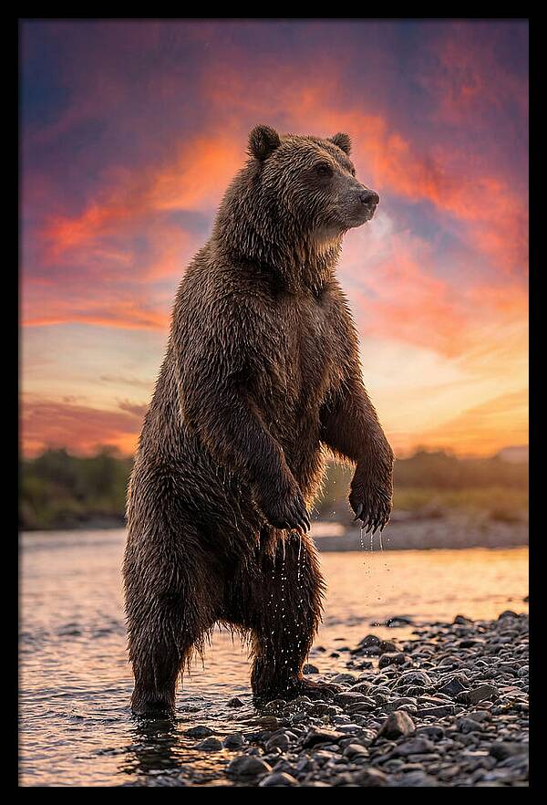 Grizzly Bear At Sunset