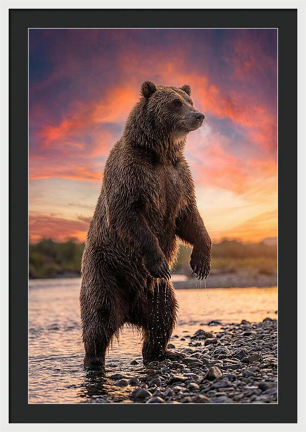 Grizzly Bear At Sunset