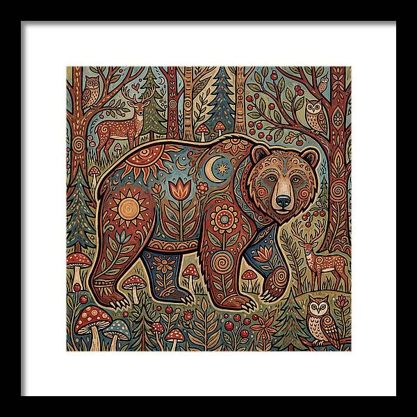 Grizzly Bear In A Whimsical Forest