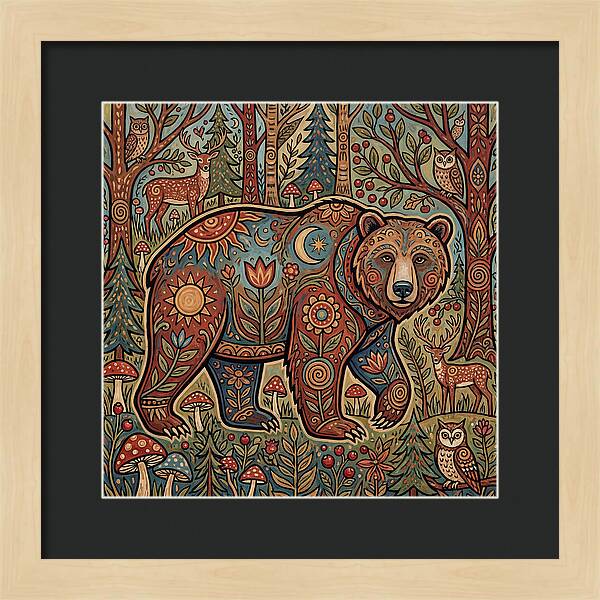 Grizzly Bear In A Whimsical Forest