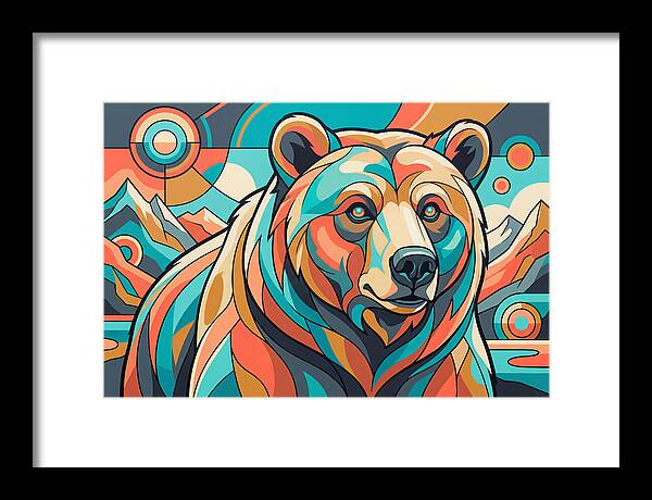 Grizzly Bear In Vibrant Colors