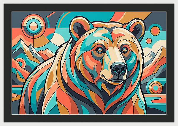 Grizzly Bear In Vibrant Colors