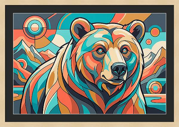Grizzly Bear In Vibrant Colors