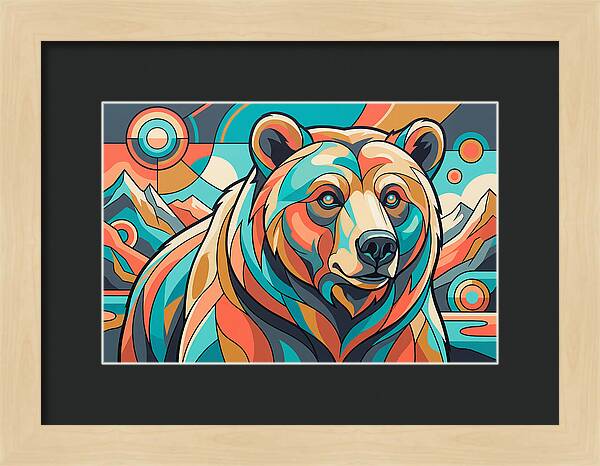 Grizzly Bear In Vibrant Colors
