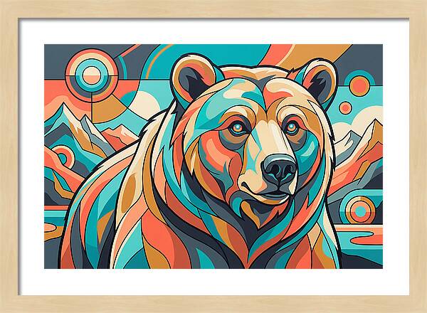 Grizzly Bear In Vibrant Colors