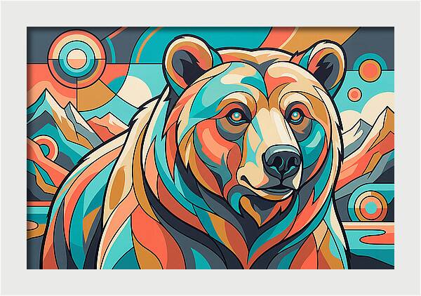 Grizzly Bear In Vibrant Colors